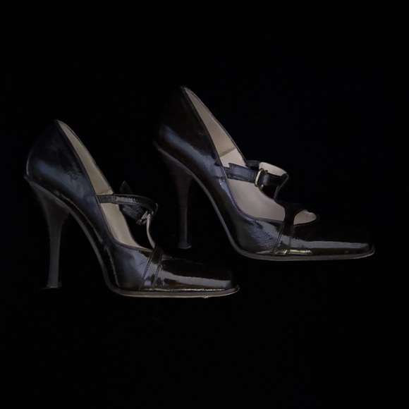 Jimmy Choo Brown Patent Leather T-Strap Mary Janes - Picture 6 of 7